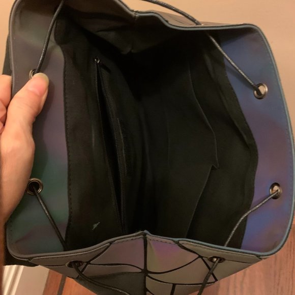 Reflective Geometric Backpack Purse - Picture 4 of 6